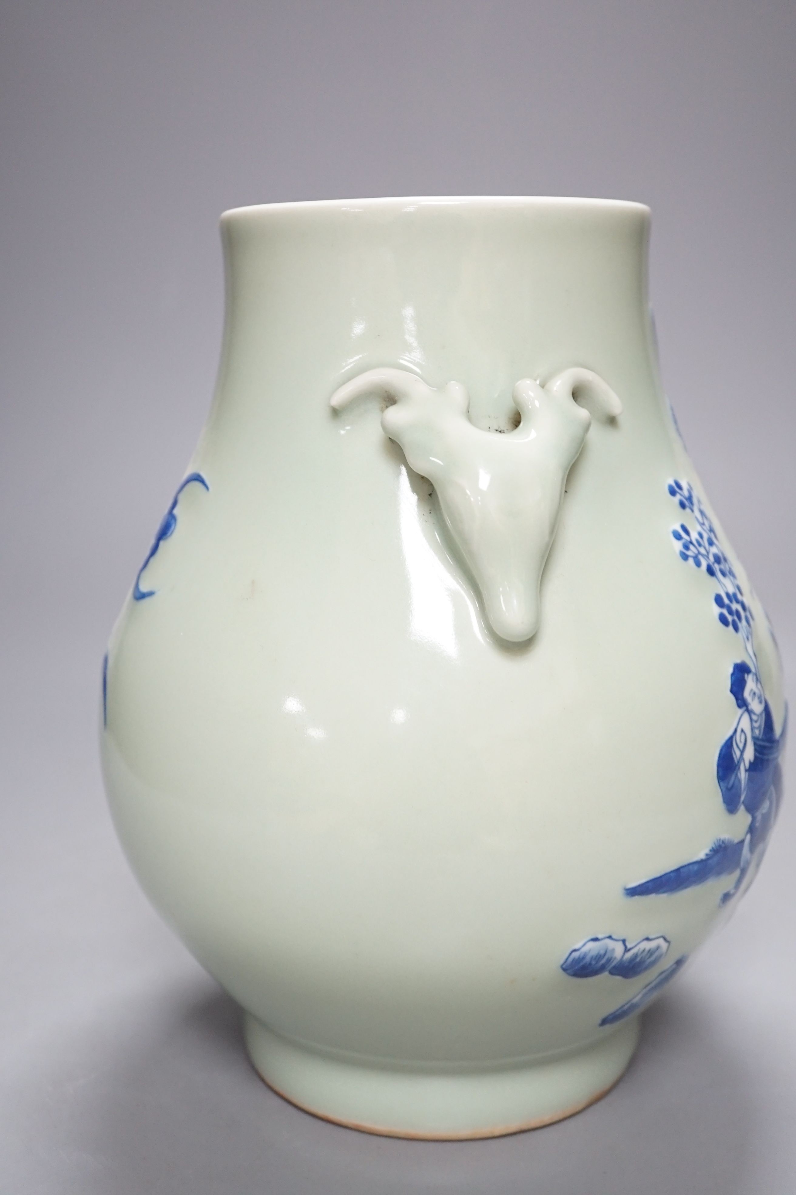 A Chinese celadon ground vase, 23cm